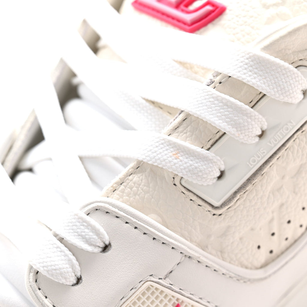 Louis Vuitton LV X TM Embossed Monogram Cherry Blossom LV Trainer Sneakers 41 White