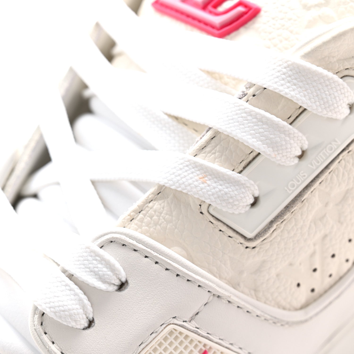 Louis Vuitton LV X TM Embossed Monogram Cherry Blossom LV Trainer Sneakers 41 White