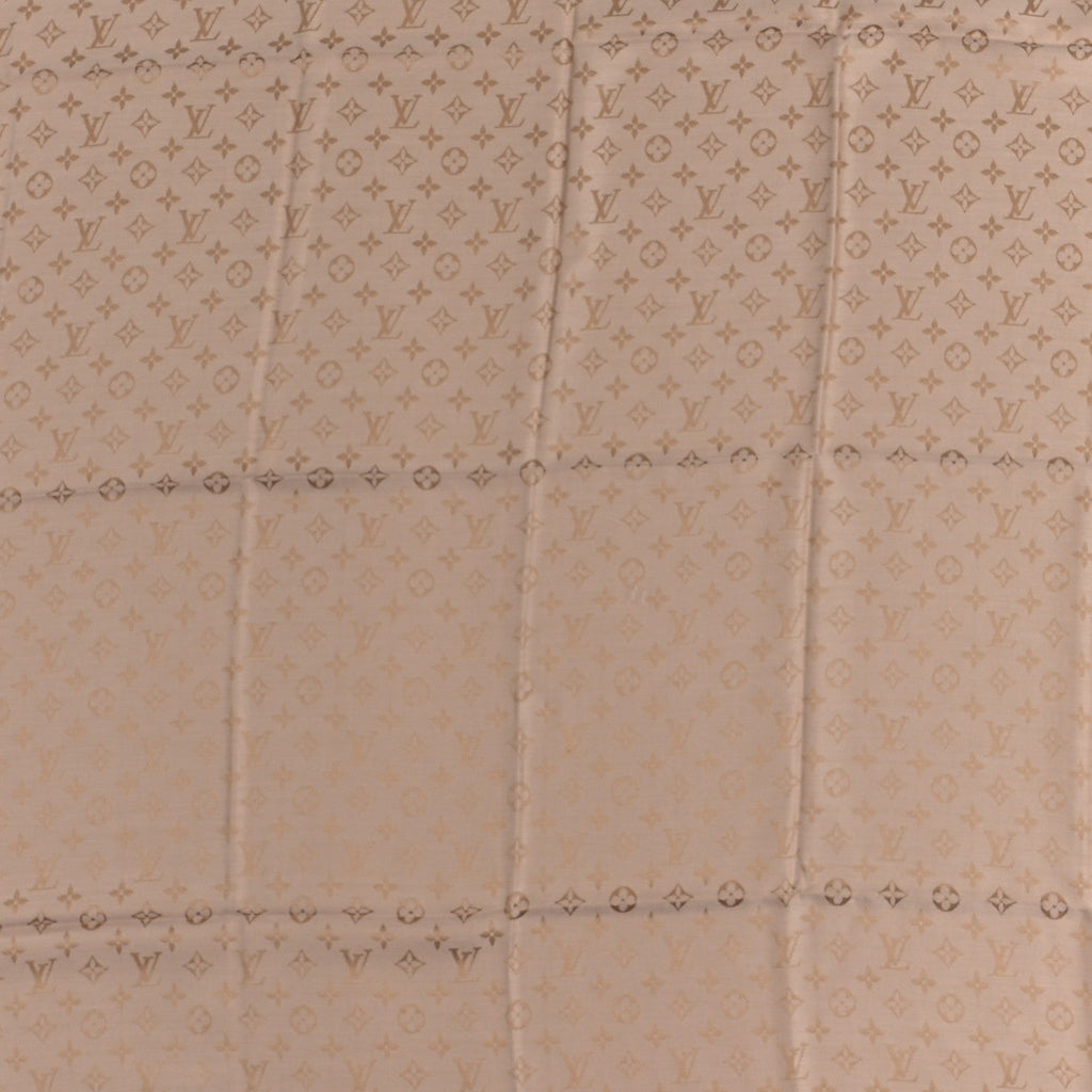 Louis Vuitton Silk Wool Monogram Denim Shawl Beige Rose
