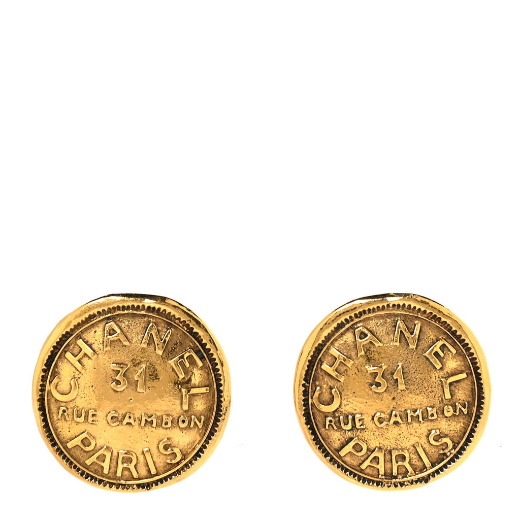 Metal Rue Cambon Clip On Earrings Gold