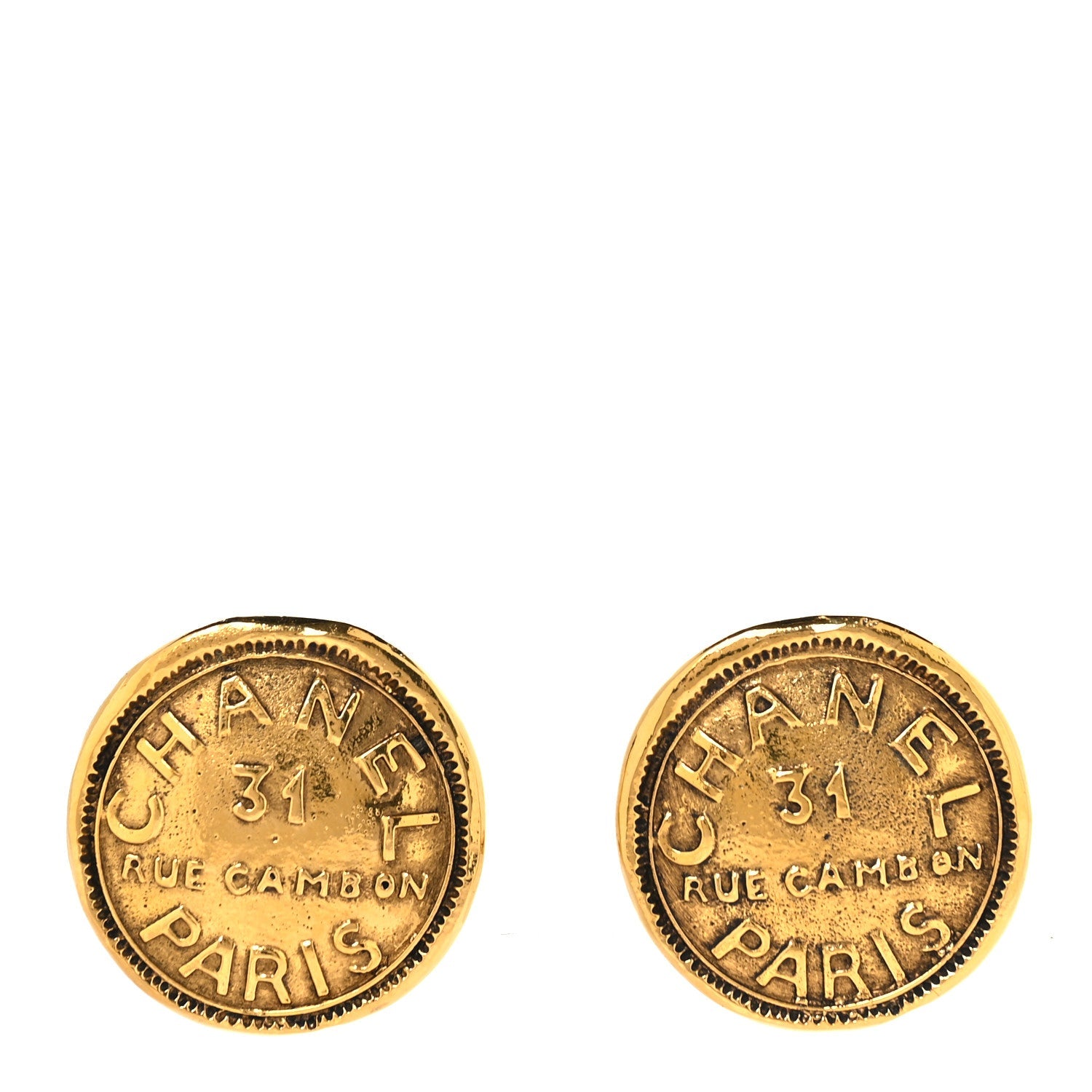 Metal Rue Cambon Clip On Earrings Gold