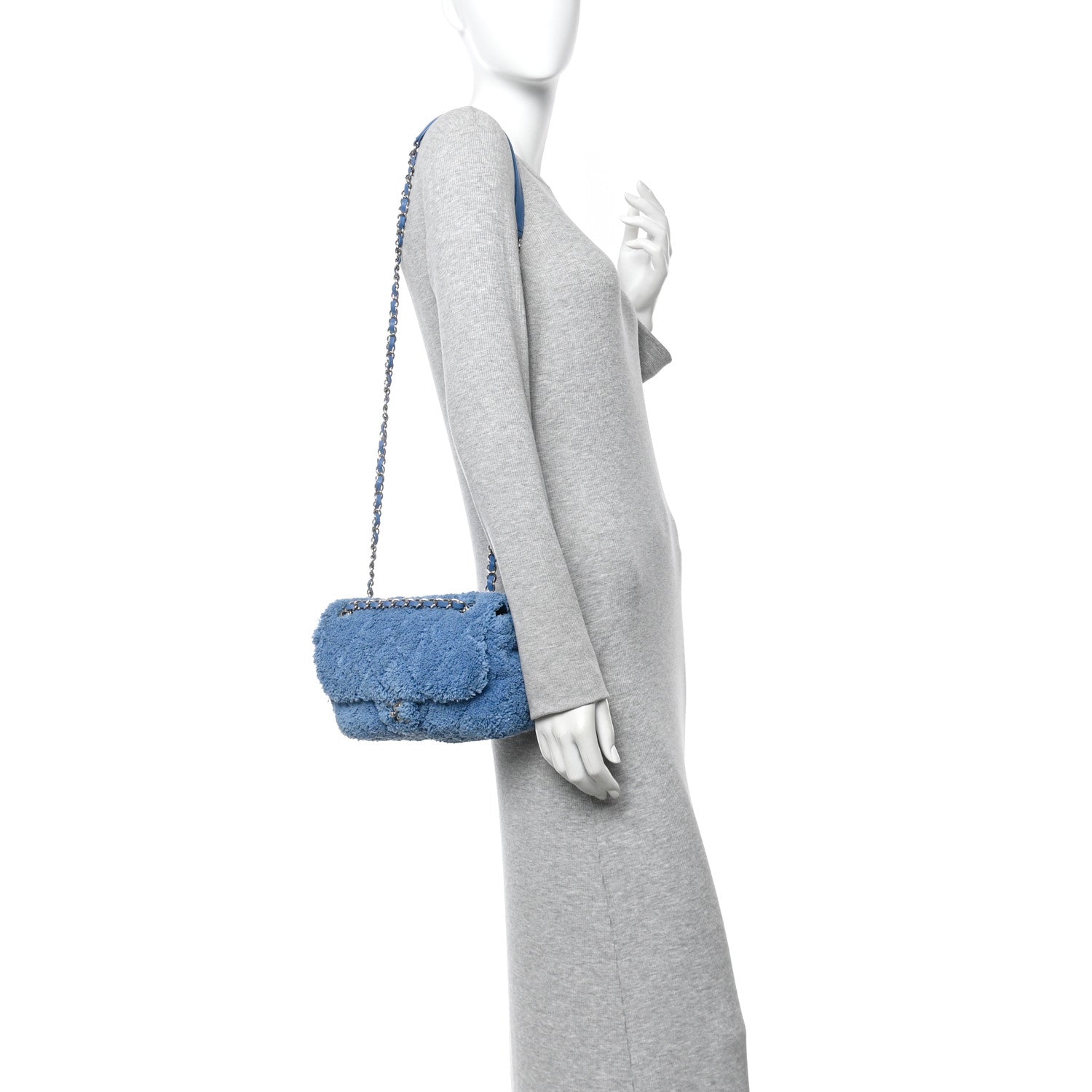 Chanel Lambskin Calfskin Mixed Fibers Quilted Small Flap Blue