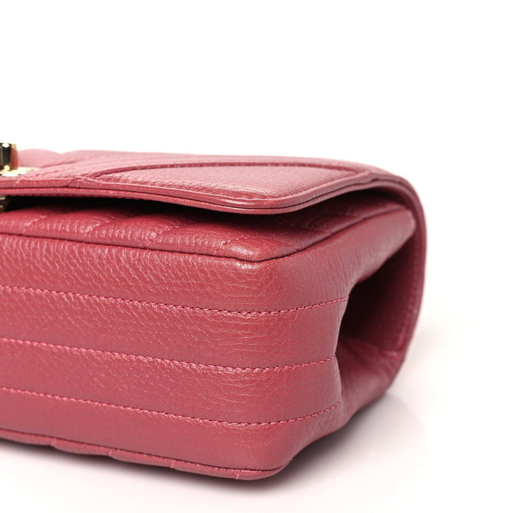 Chanel Calfskin Chevron Quilted Mini Statement Flap Pink