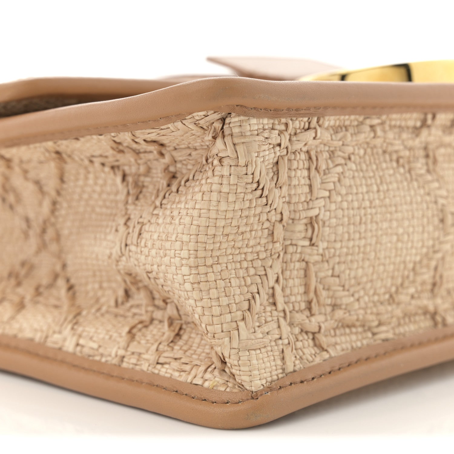 Christian Dior Raffia Calfskin 30 Montaigne Flap Bag Beige