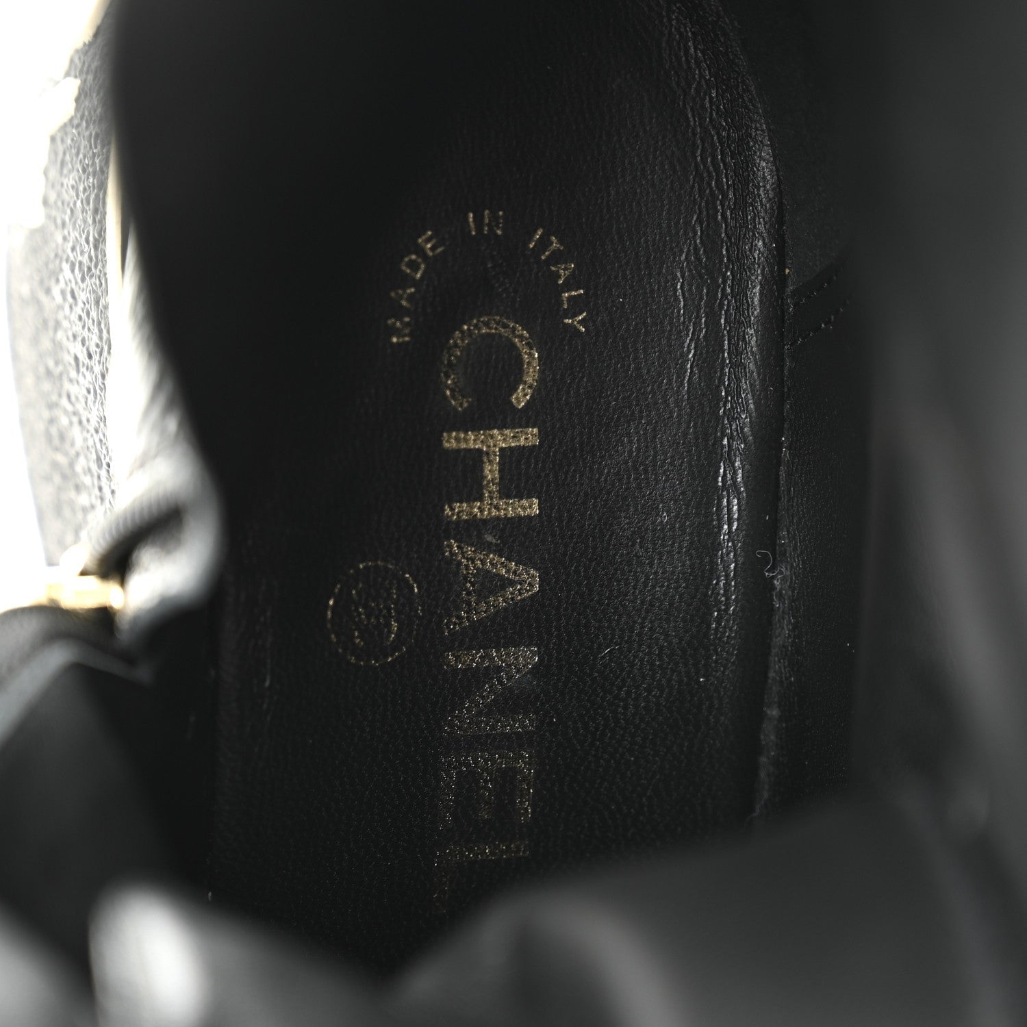 Chanel Shiny Crumpled Lambskin Lace Up Combat Boots 37 Black