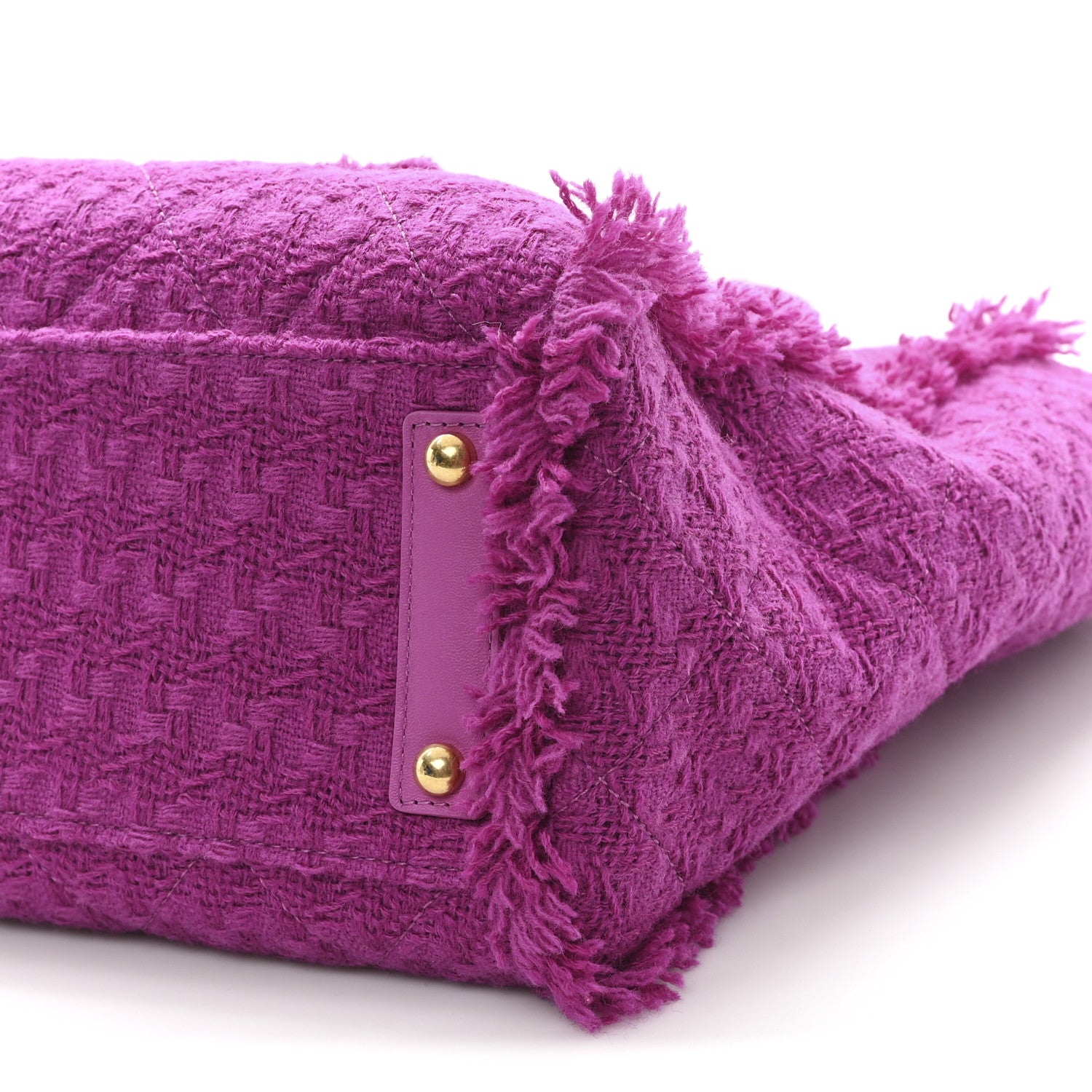 Chanel Wool Tweed Large Zipped Shopping Tote Magenta