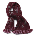 Louis Vuitton Wool Silk Logomania Scarf Wine