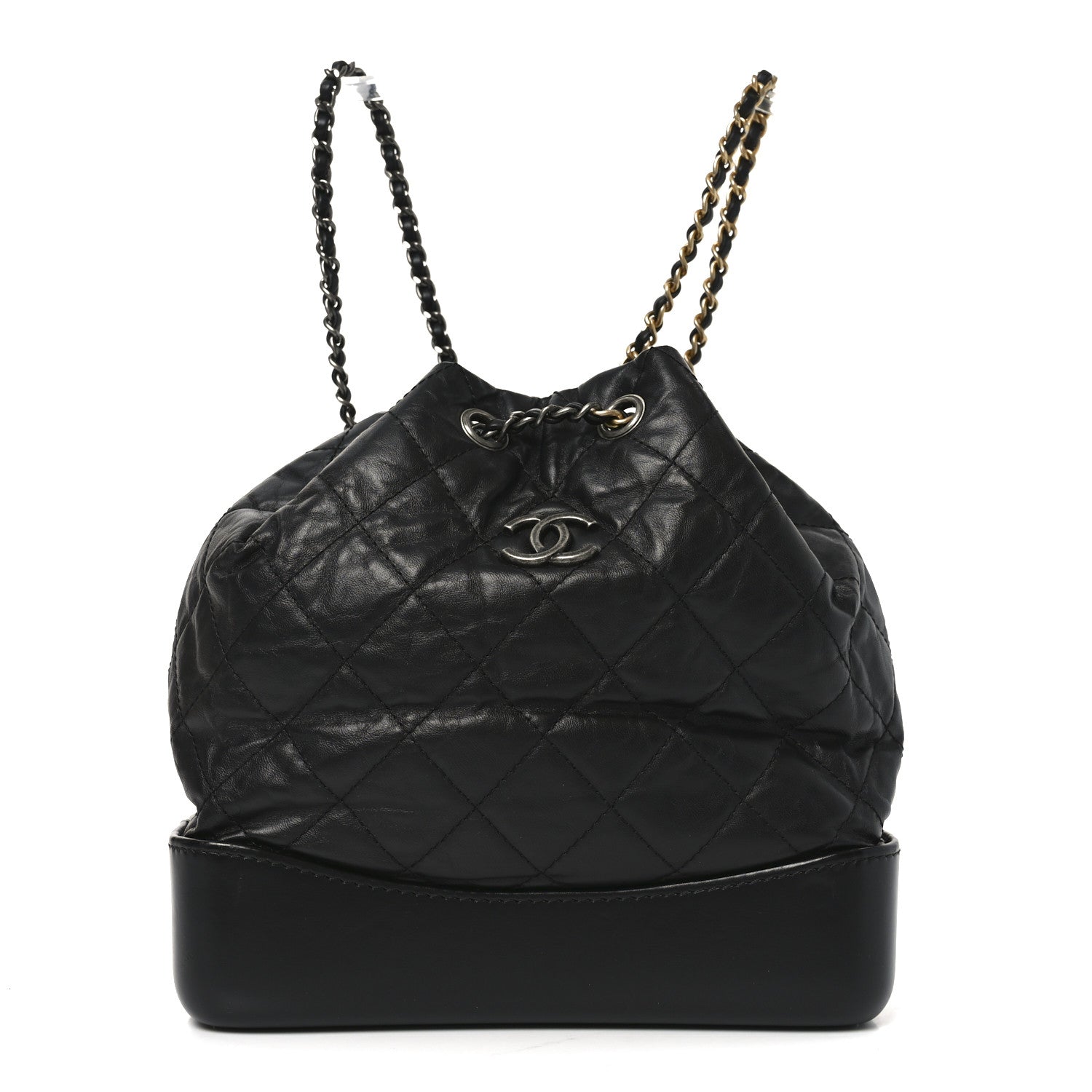 Chanel Aged Calfskin Quilted Small Gabrielle Backpack Black