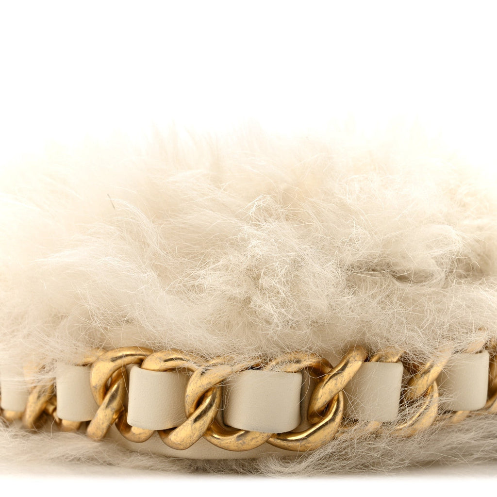 Chanel Fantasy Fur CC Mini Flap Bag White