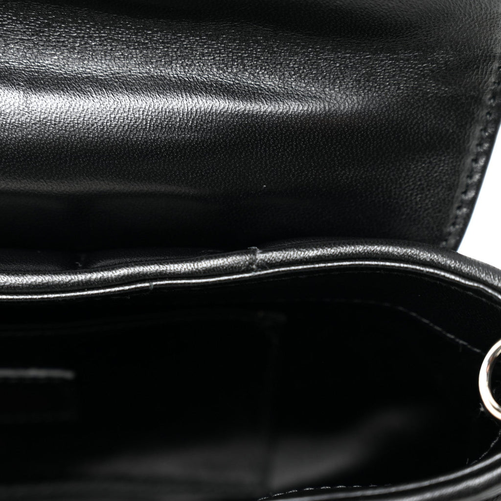 Gucci Nappa Vertical Matelasse Small Maxi Horsebit Chain Shoulder Bag Black