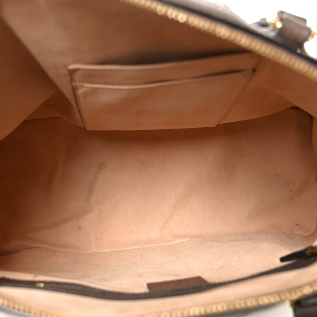 Gucci GG Supreme Monogram Web Medium Ophidia Top Handle Dome Bag Brown