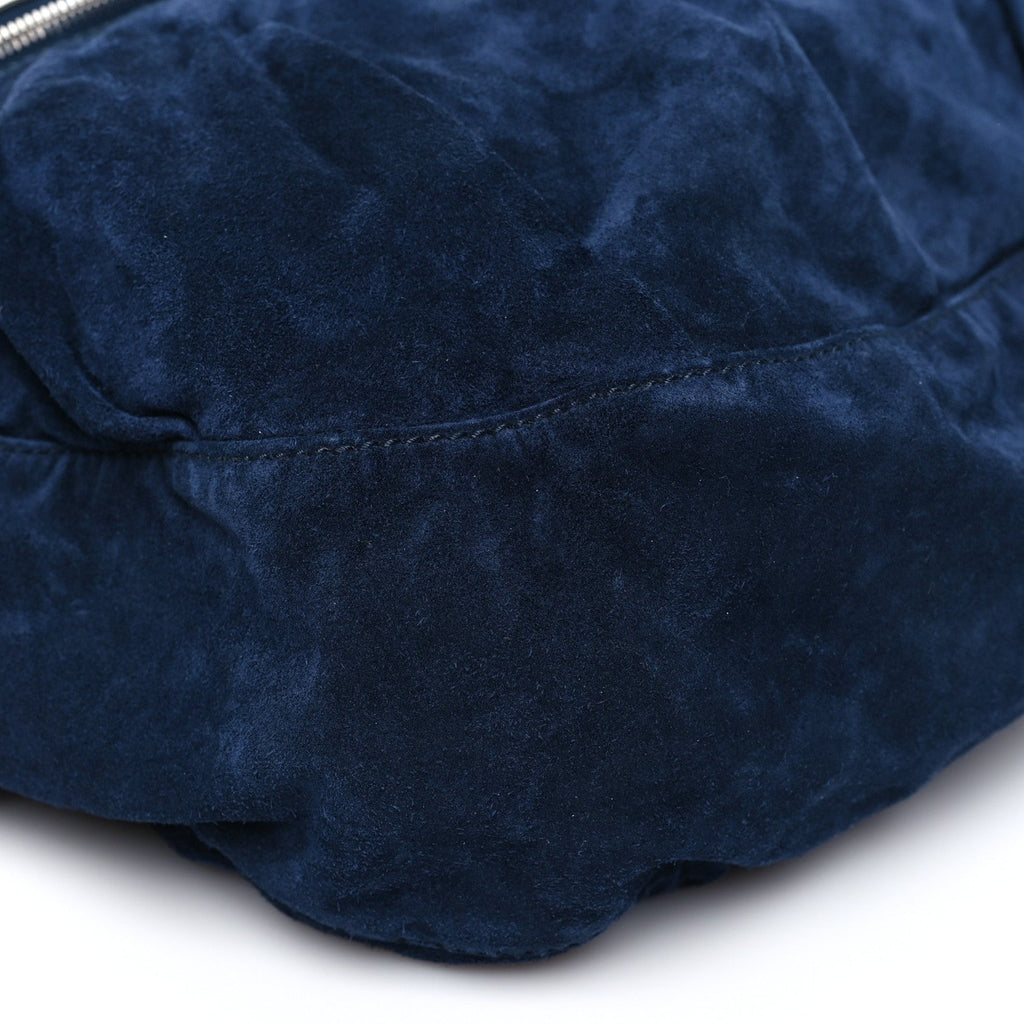 Gucci Suede Medium Icon Bit Shoulder Bag Blue