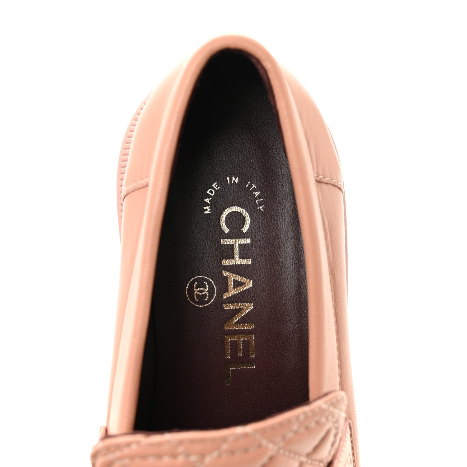 Lambskin Quilted CC Turnlock Loafers 35.5 Dark Pink