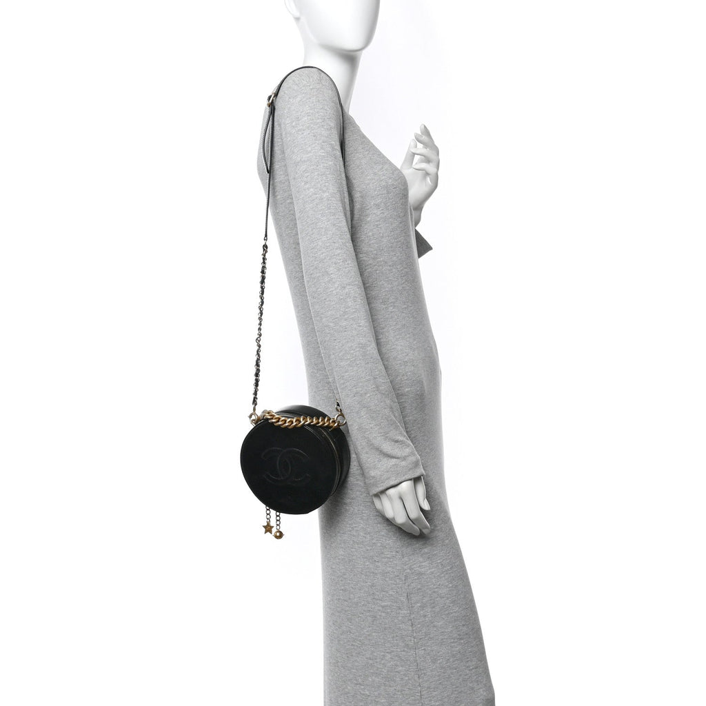 Chanel Glazed Calfskin Round As Earth Evening Bag Black