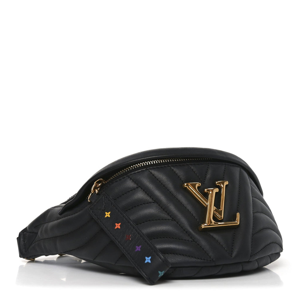 Louis Vuitton Calfskin Quilted New Wave Bumbag Black