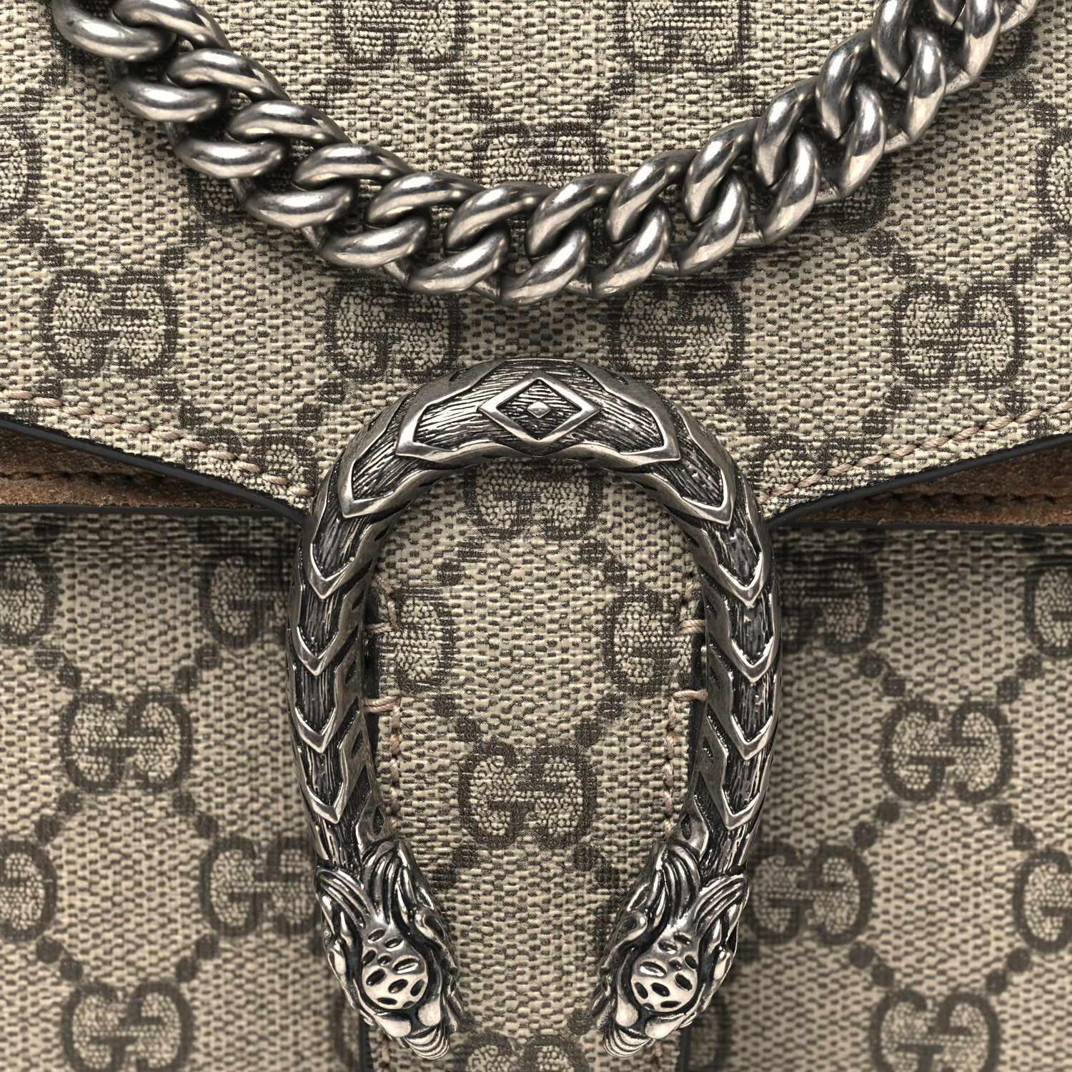 Gucci GG Supreme Monogram Mini Dionysus Shoulder Bag Taupe