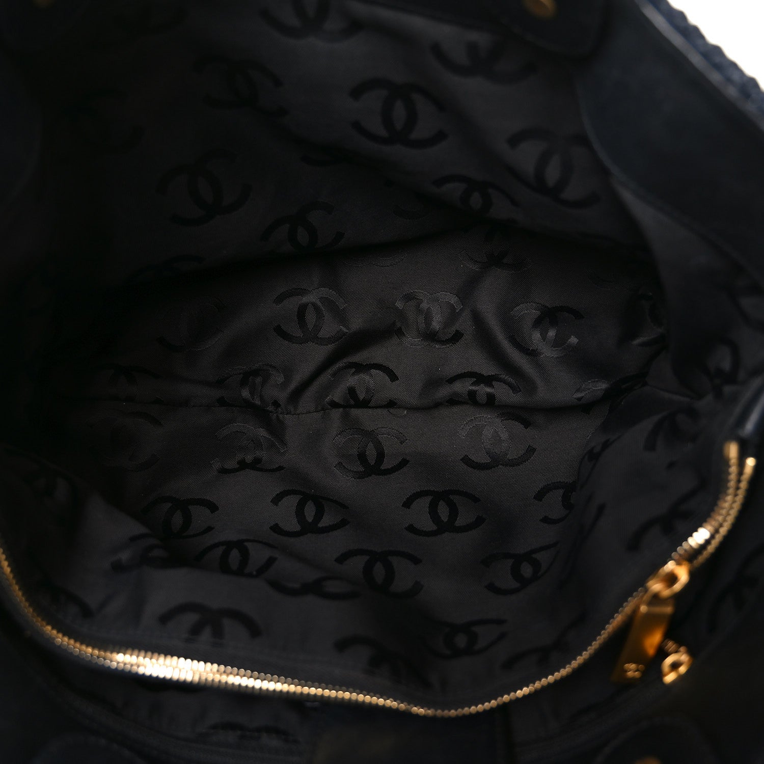 Chanel Straw Raffia Tote Black