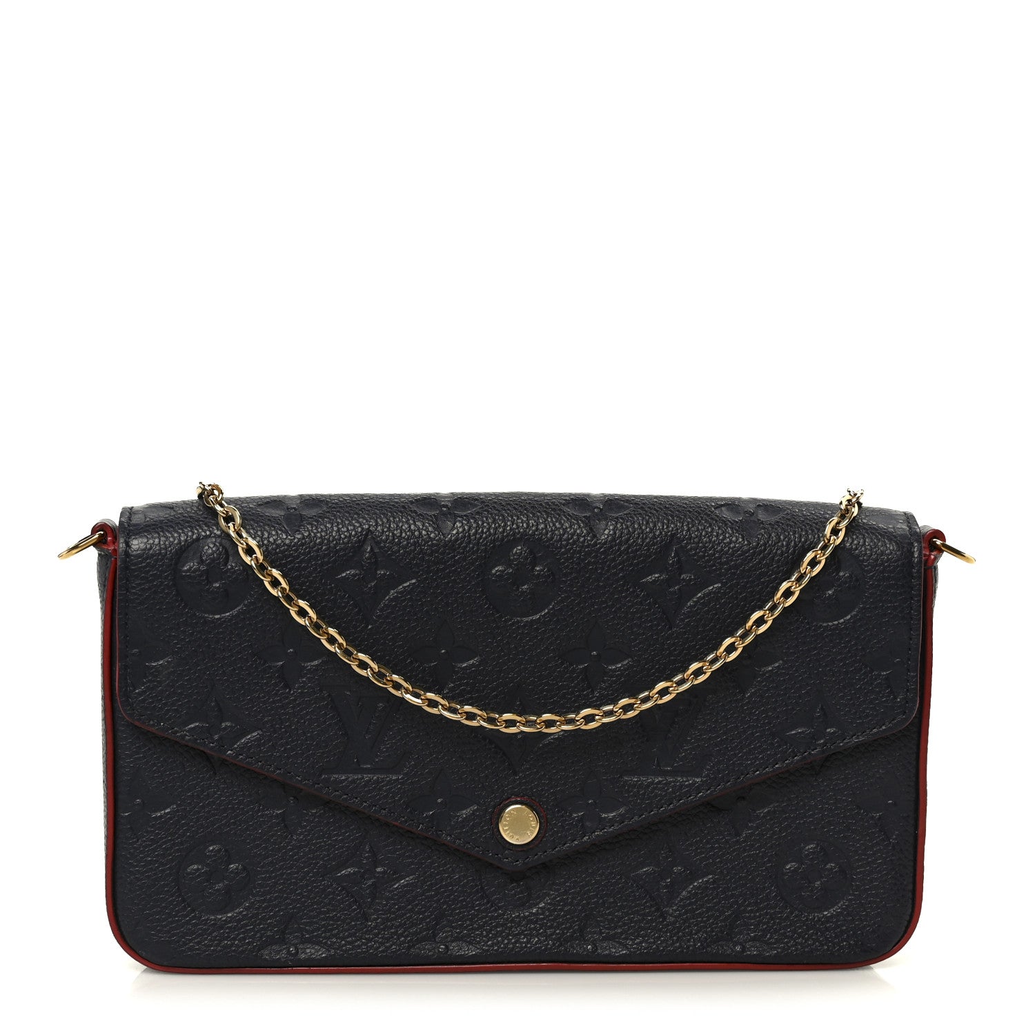 Louis Vuitton Empreinte Pochette Felicie Chain Wallet Marine Rouge