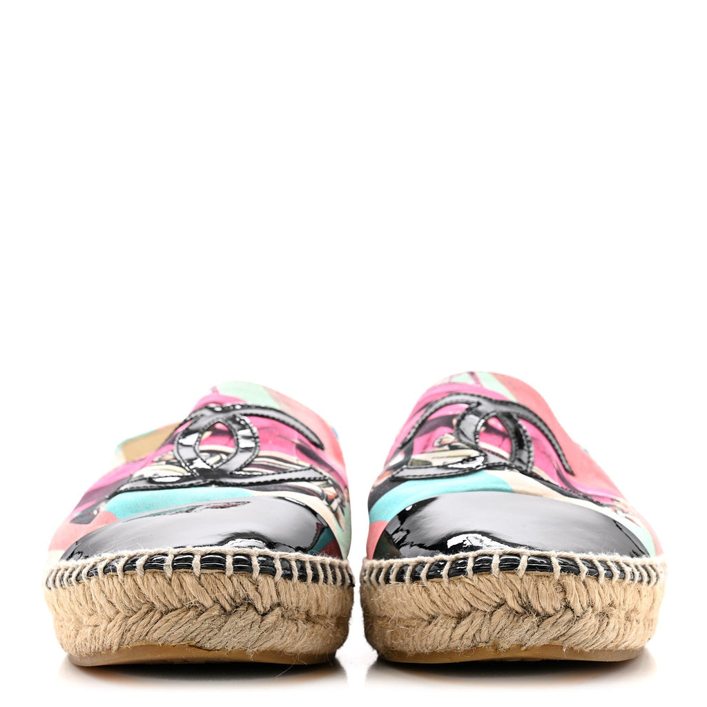 Fabric Patent CC Espadrilles 38 Multicolor Black