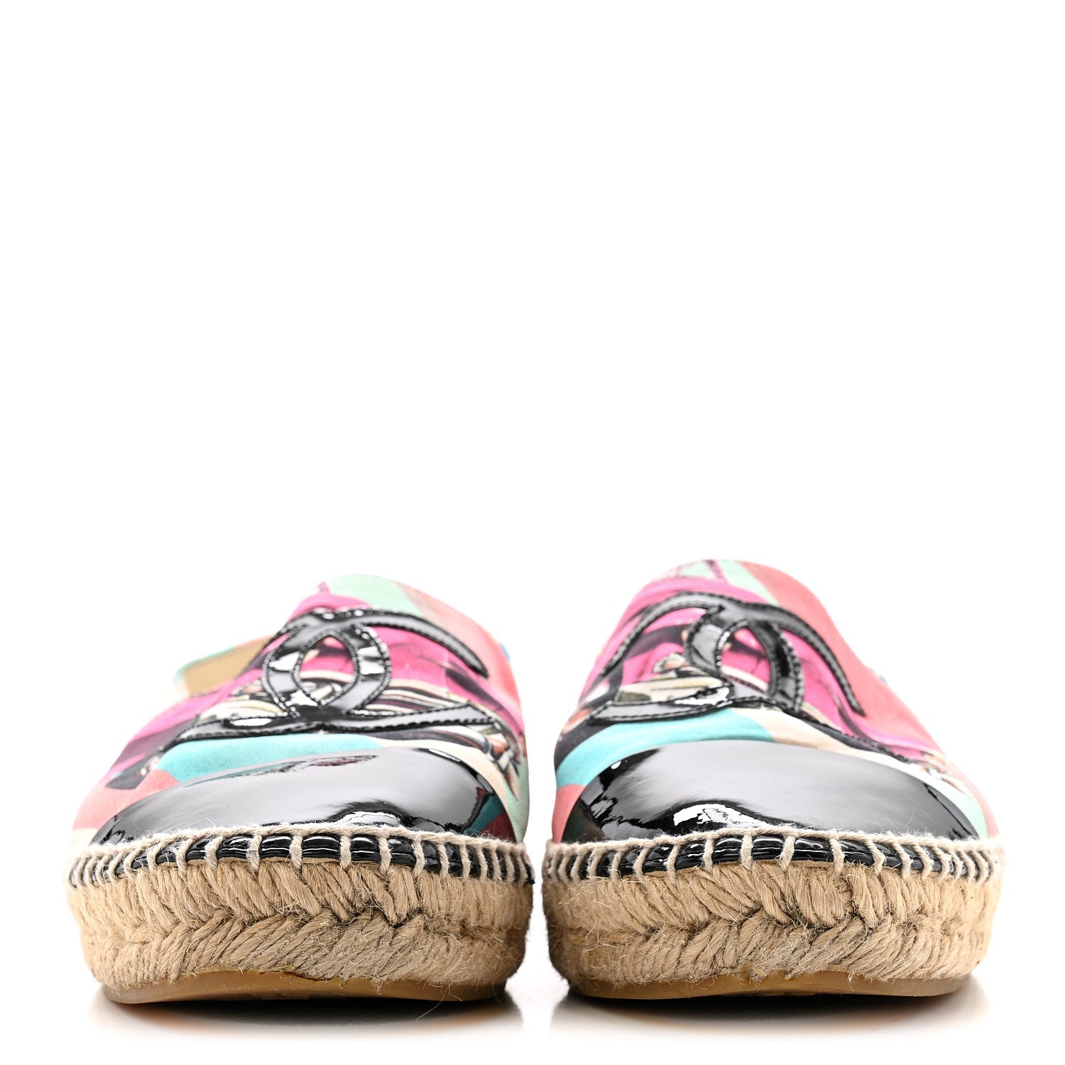 Fabric Patent CC Espadrilles 38 Multicolor Black