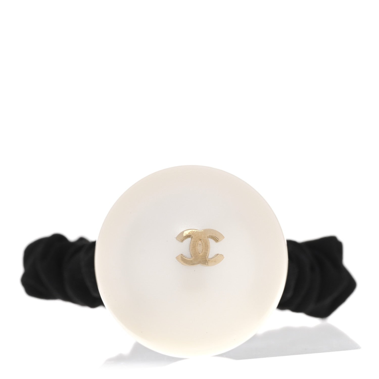 Pearl CC Hair Tie Black Gold Pearly White