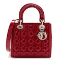 Christian Dior Patent Cannage Medium Lady Dior Red