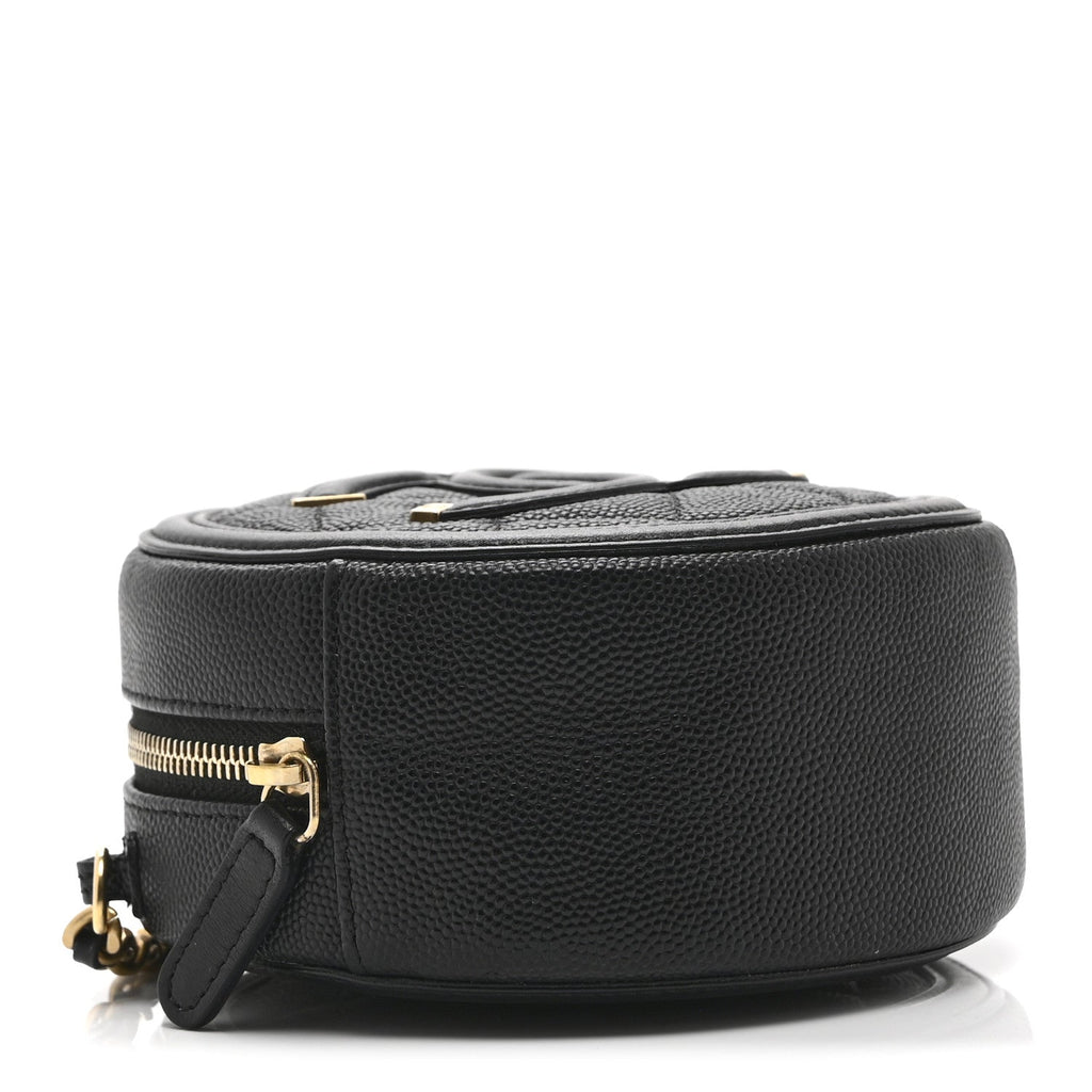 Chanel Caviar Quilted Round Filigree Crossbody Black