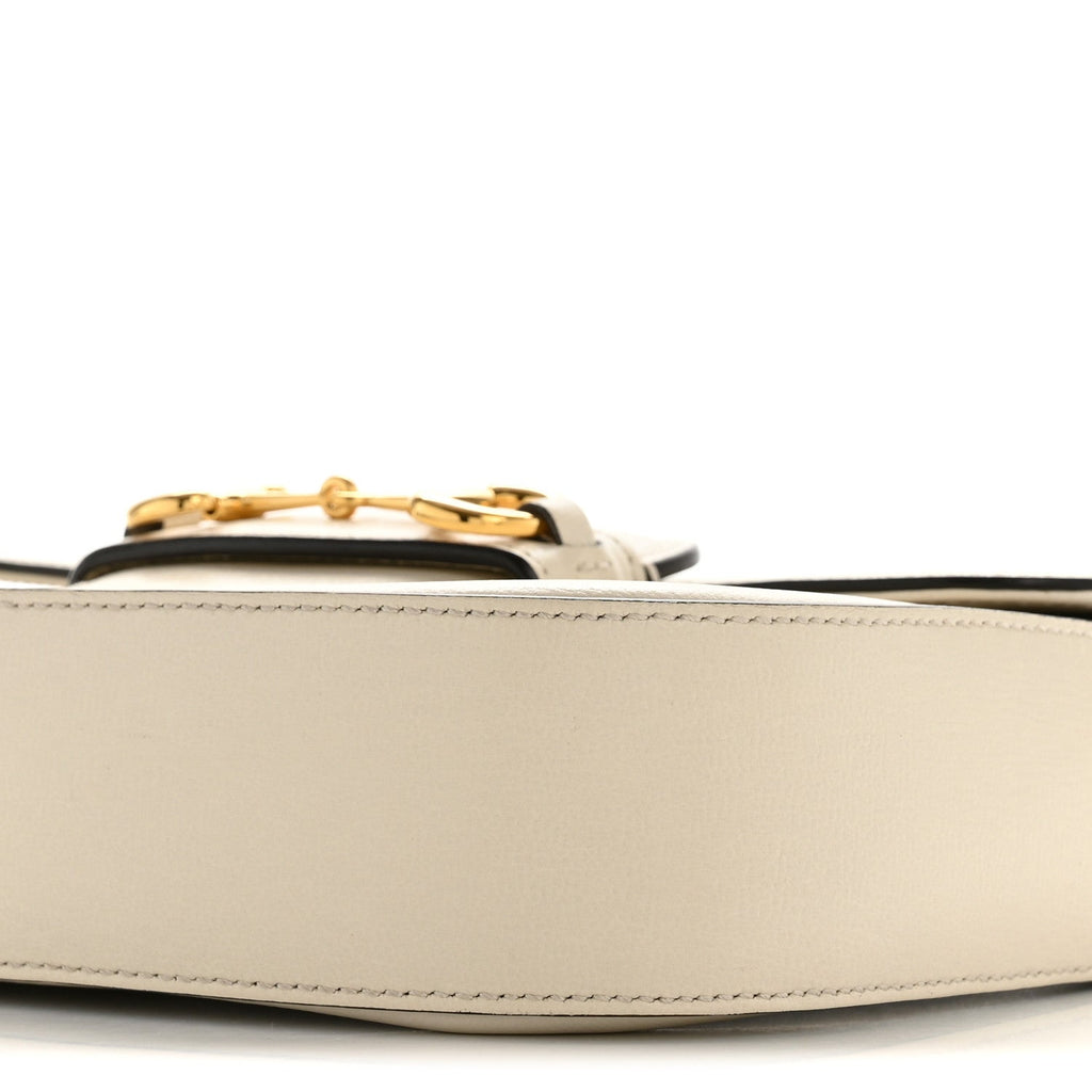 Gucci Azalea Calfskin Horsebit 1955 Shoulder Bag Mystic White