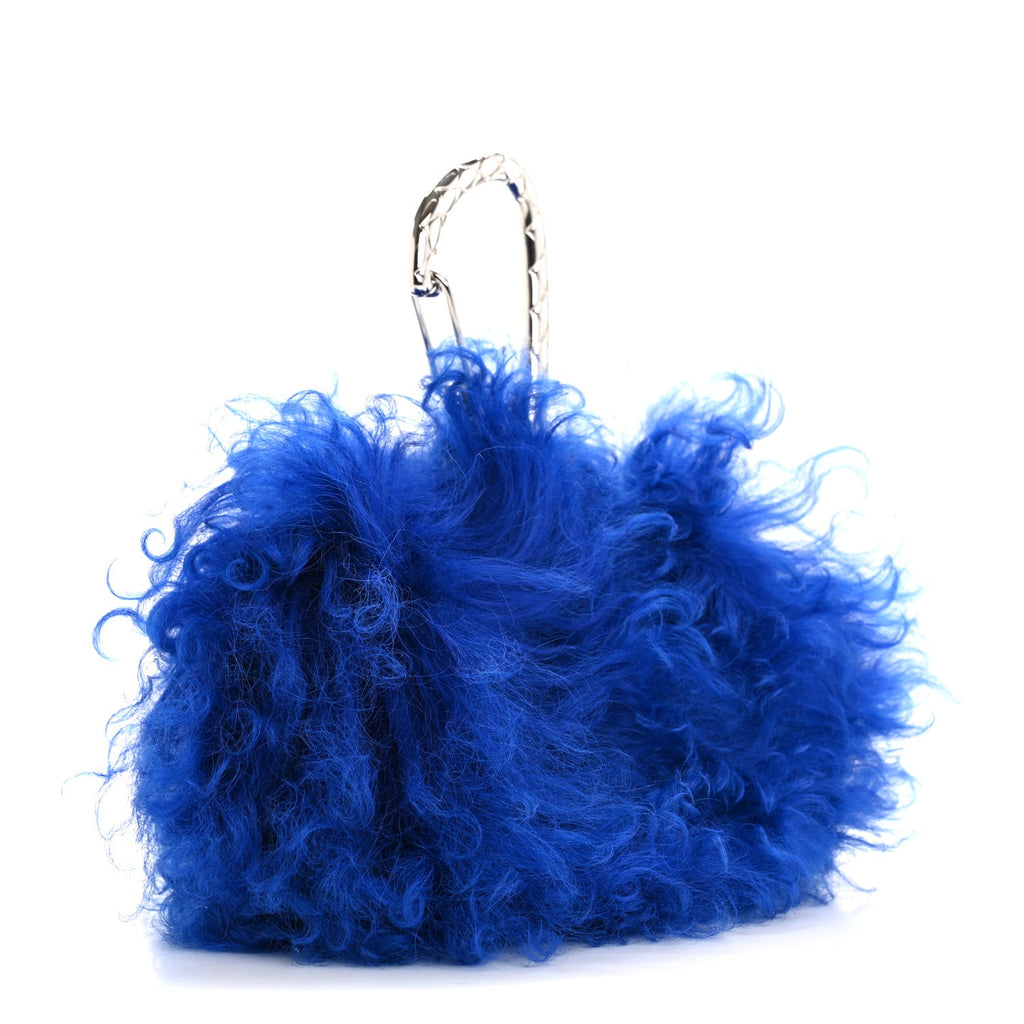 Chanel Shearling Lambskin CC Hook Card Holder Blue