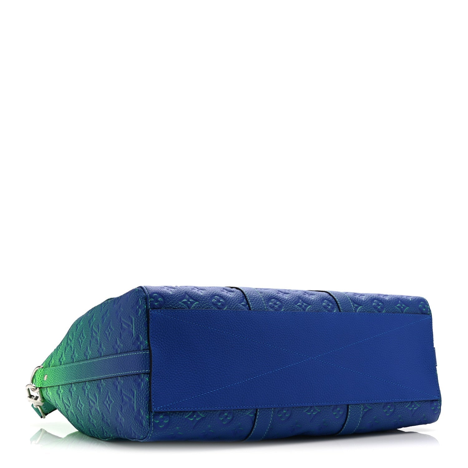 Louis Vuitton Taurillon Illusion Keepall Tote Bleu Vert