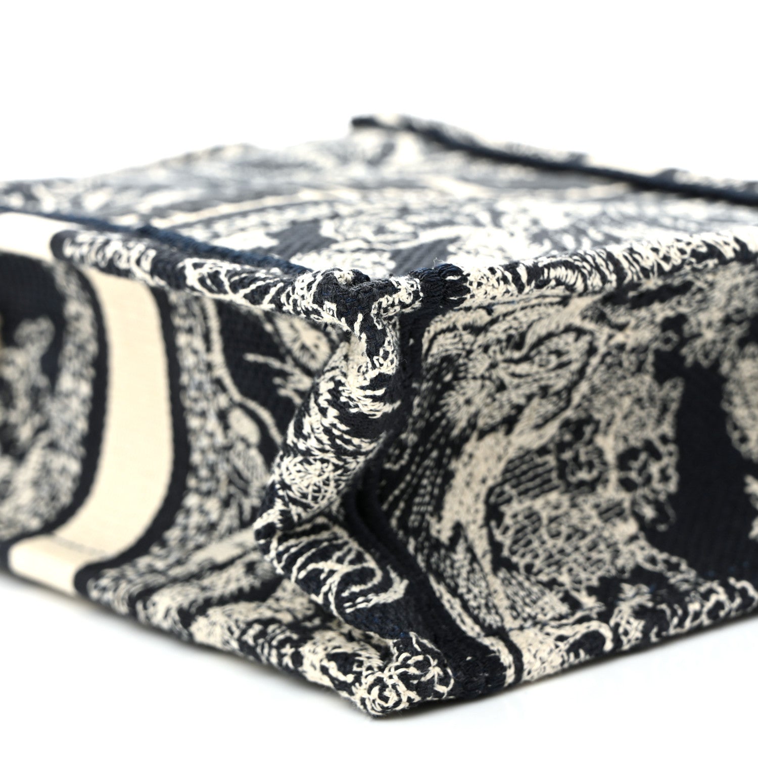 Christian Dior Canvas Toile de Jouy Reverse Embroidered Mini Book Tote Phone Bag Blue