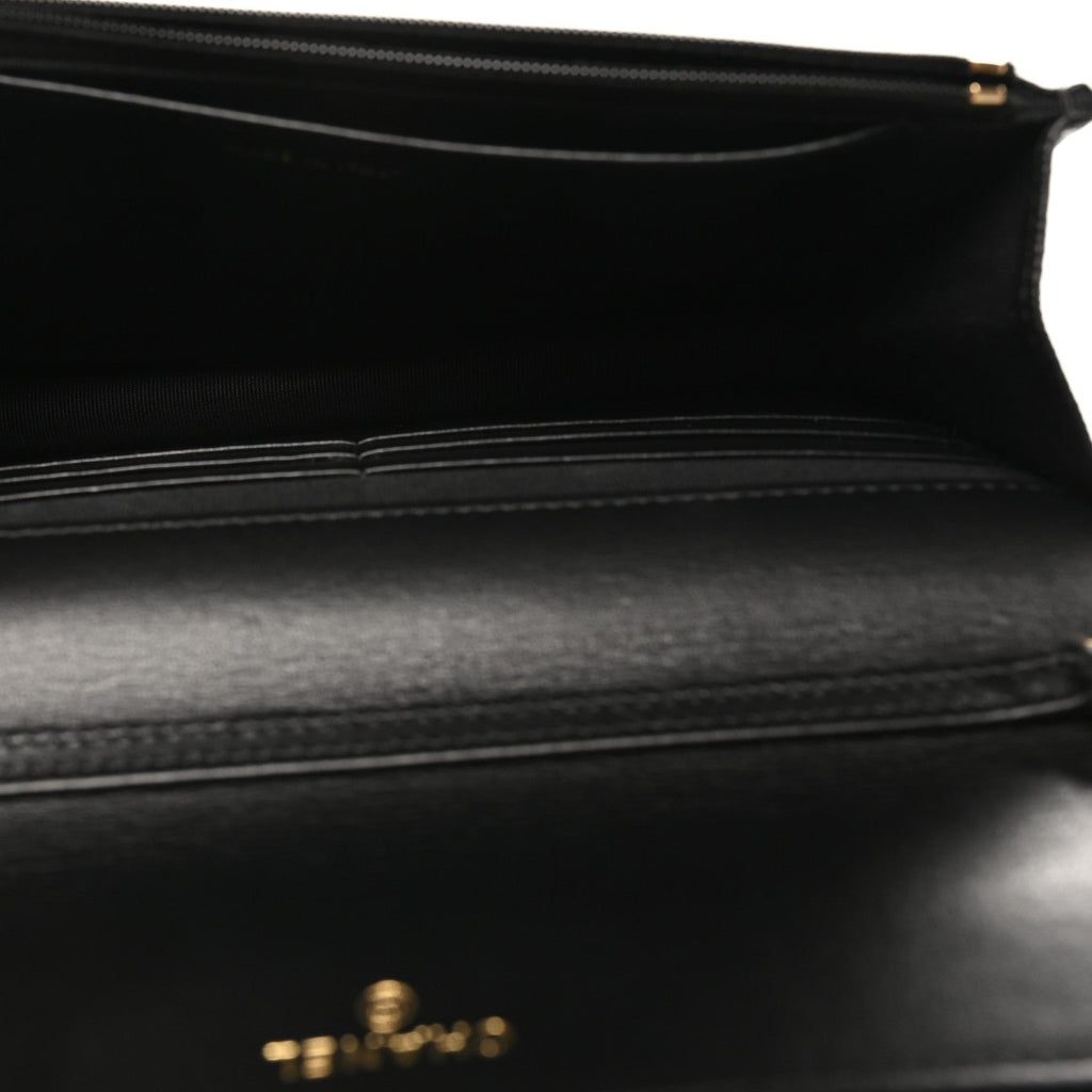 Chanel Caviar Quilted Camellia Wallet On Chain WOC Black