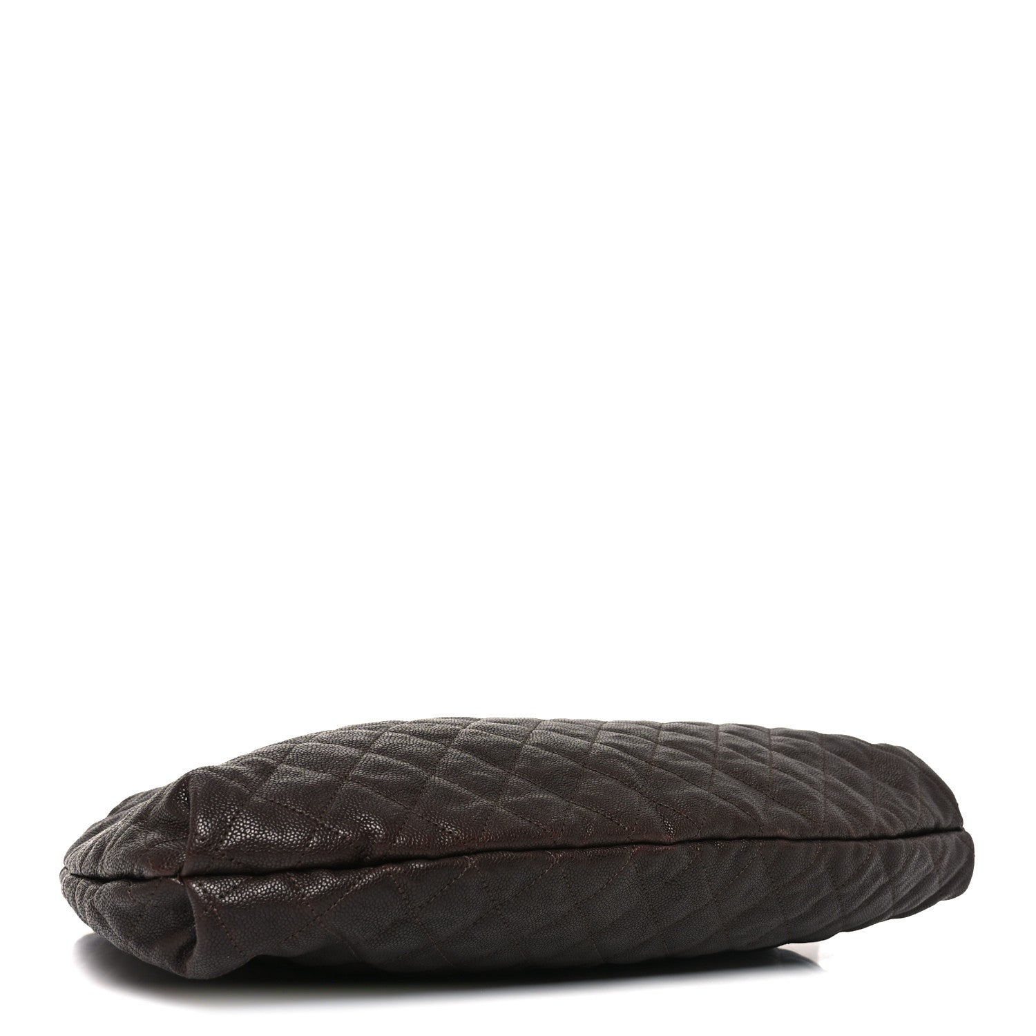 Chanel Distressed Glazed Caviar Quilted Large Elastic Tote Dark Brown