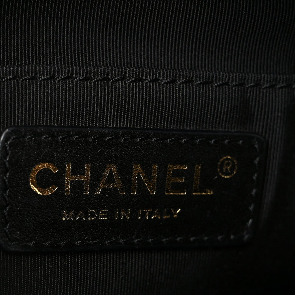 Chanel Calfskin Stitched Covered CC Camera Case Bag Black