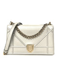 Christian Dior Metallic Grained Calfskin Medium Diorama Flap Bag Silver