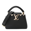 Louis Vuitton Taurillon Mother of Pearl Flower Crown Mini Capucines Black