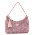 Prada Satin Crystal Mini Re-Edition 2000 Bag Alabastro