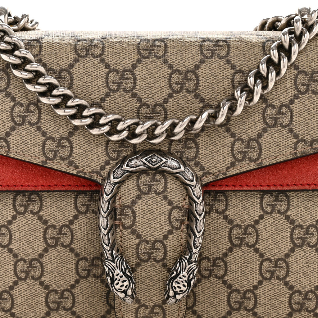 Gucci GG Supreme Monogram Mini Dionysus Shoulder Bag Hibiscus Red