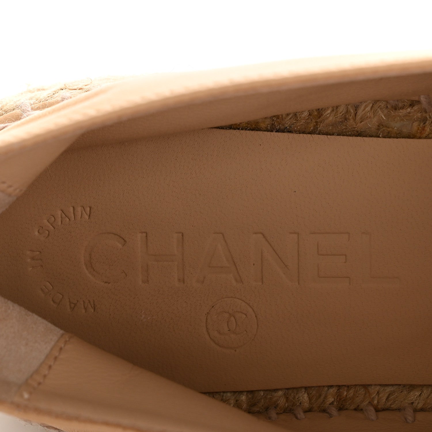 Lambskin CC Espadrilles 37 Beige Black