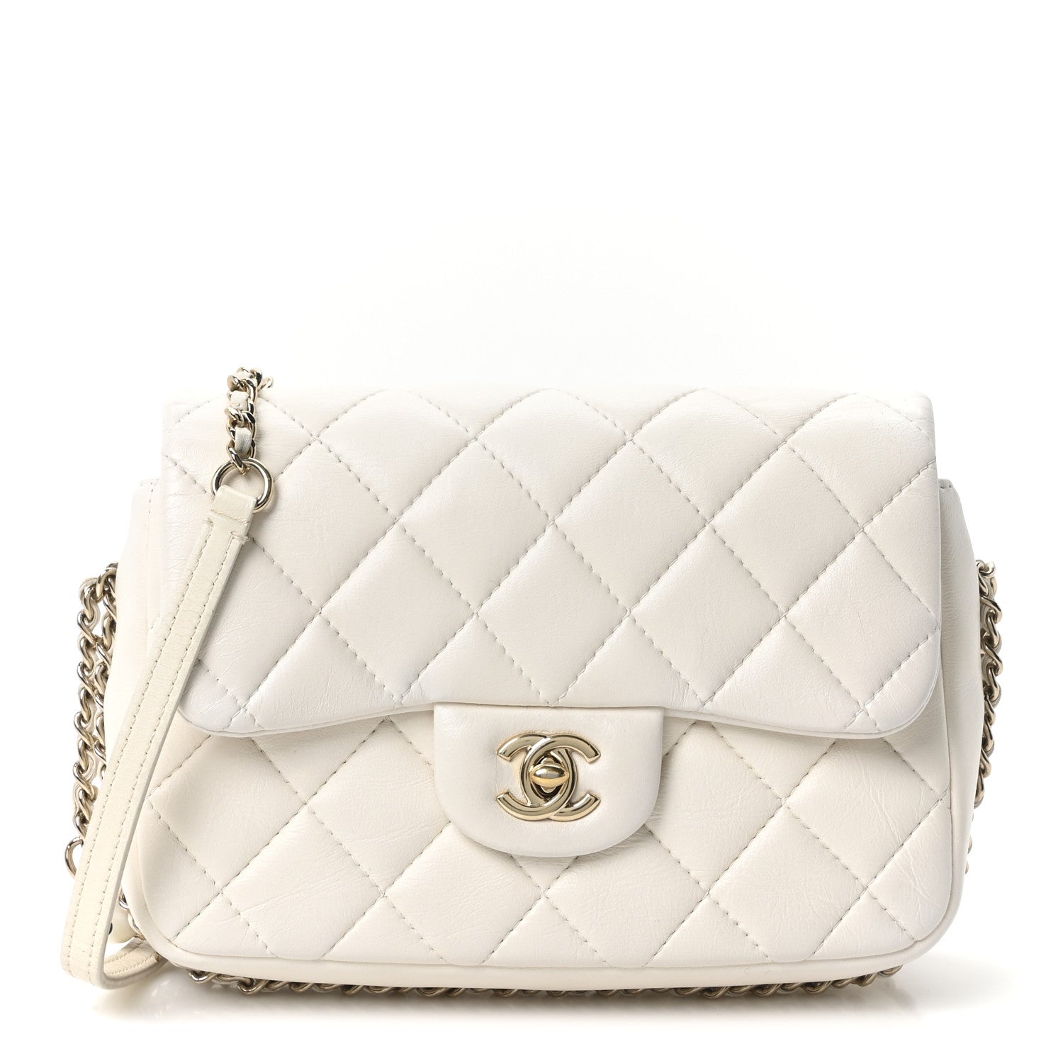 Chanel Lambskin Quilted Small My Precious Flap White