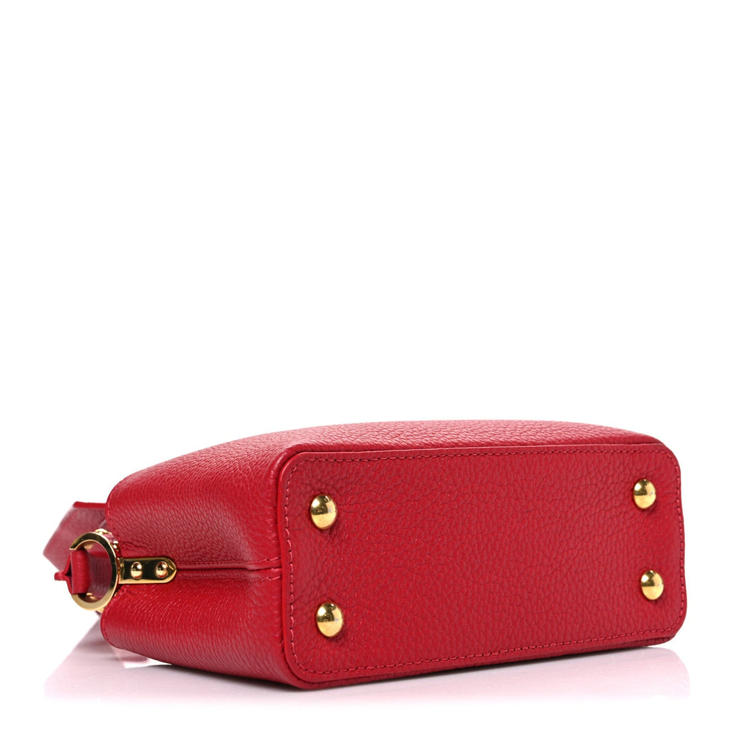 Louis Vuitton Taurillon Mini Capucines Scarlet