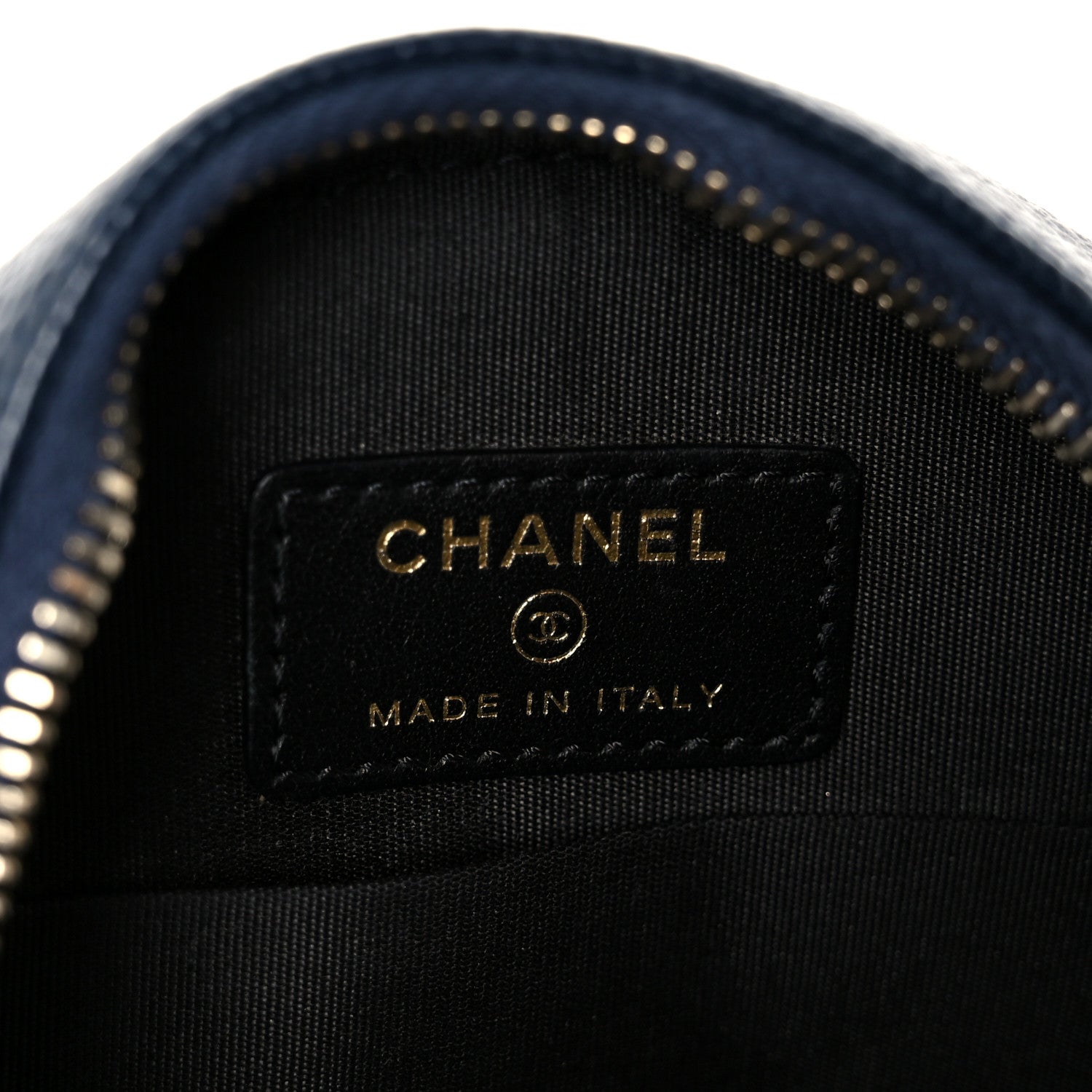Chanel Caviar Quilted Round Filigree Crossbody Navy Black