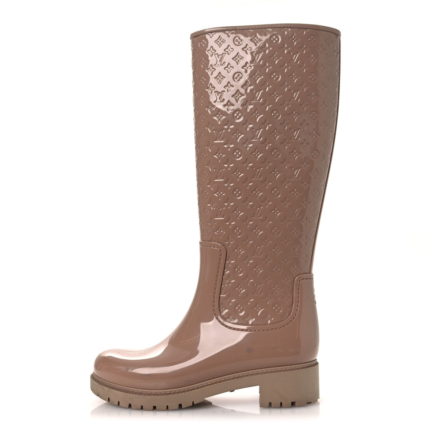 Louis Vuitton Rubber Embossed Monogram Splash Rain Boots 36 Rose Florentin