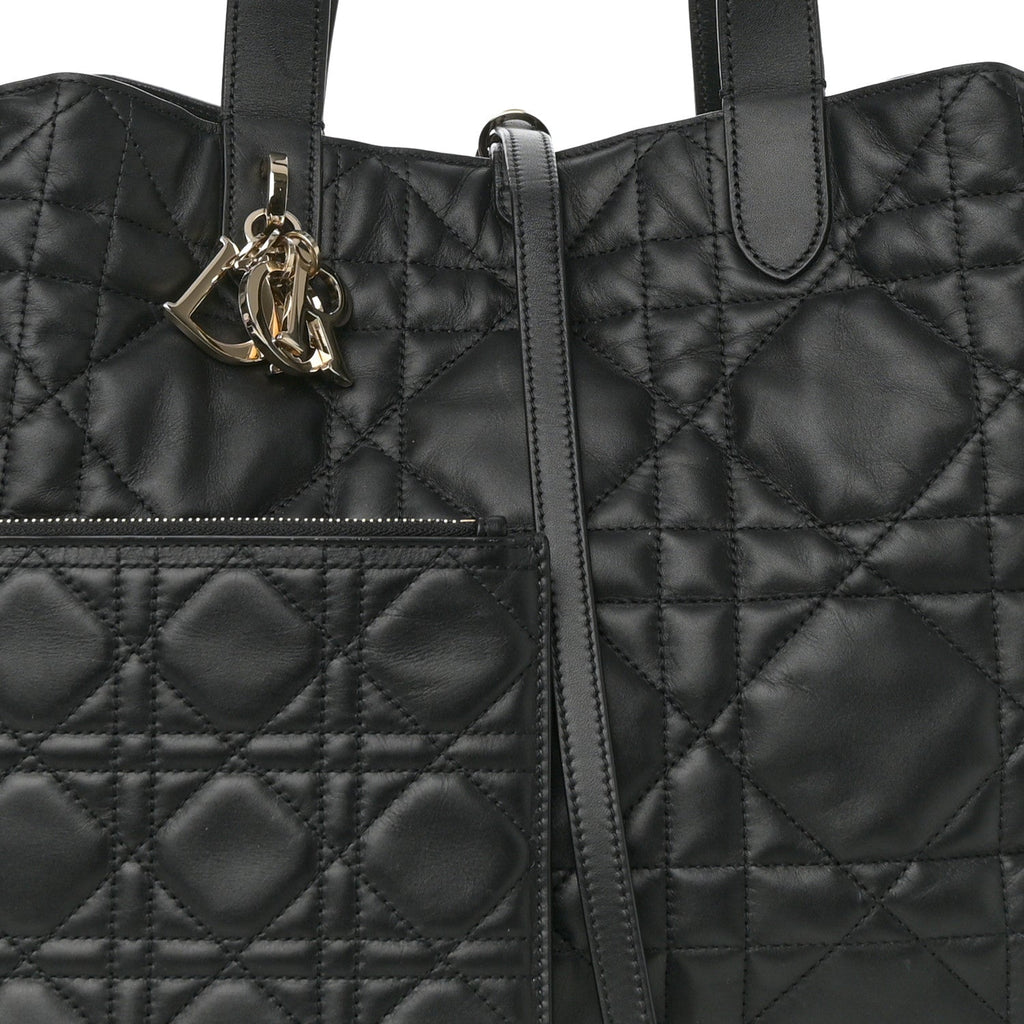 Christian Dior Calfskin Macrocannage Large Toujours Black