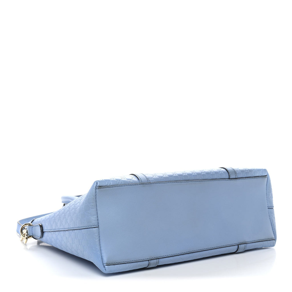 Gucci Soft Microguccissima Small Zippered Satchel Light Blue
