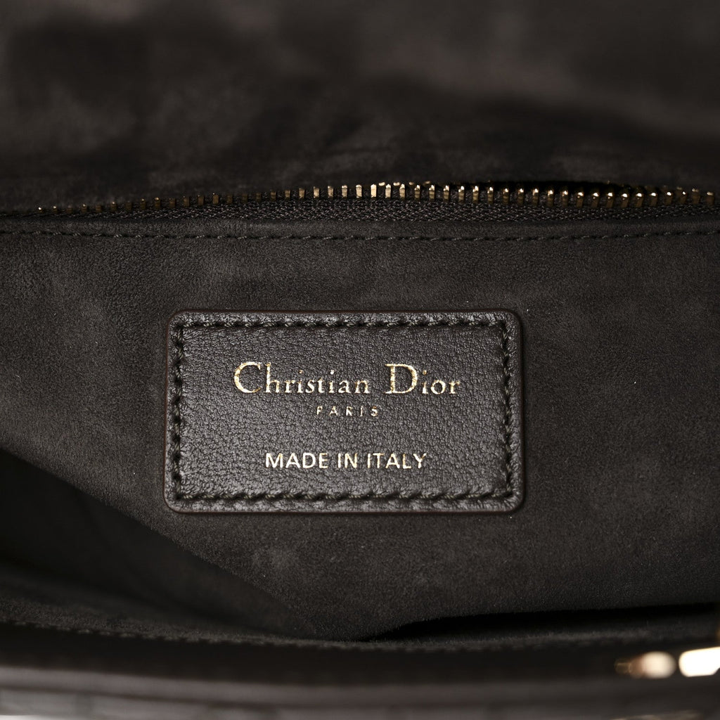 Christian Dior Lambskin Cannage Small My ABCDior Lady Dior Dark Brown