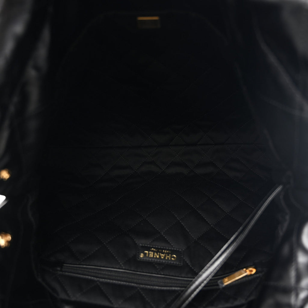 Chanel Shiny Calfskin Quilted Chanel 22 Black