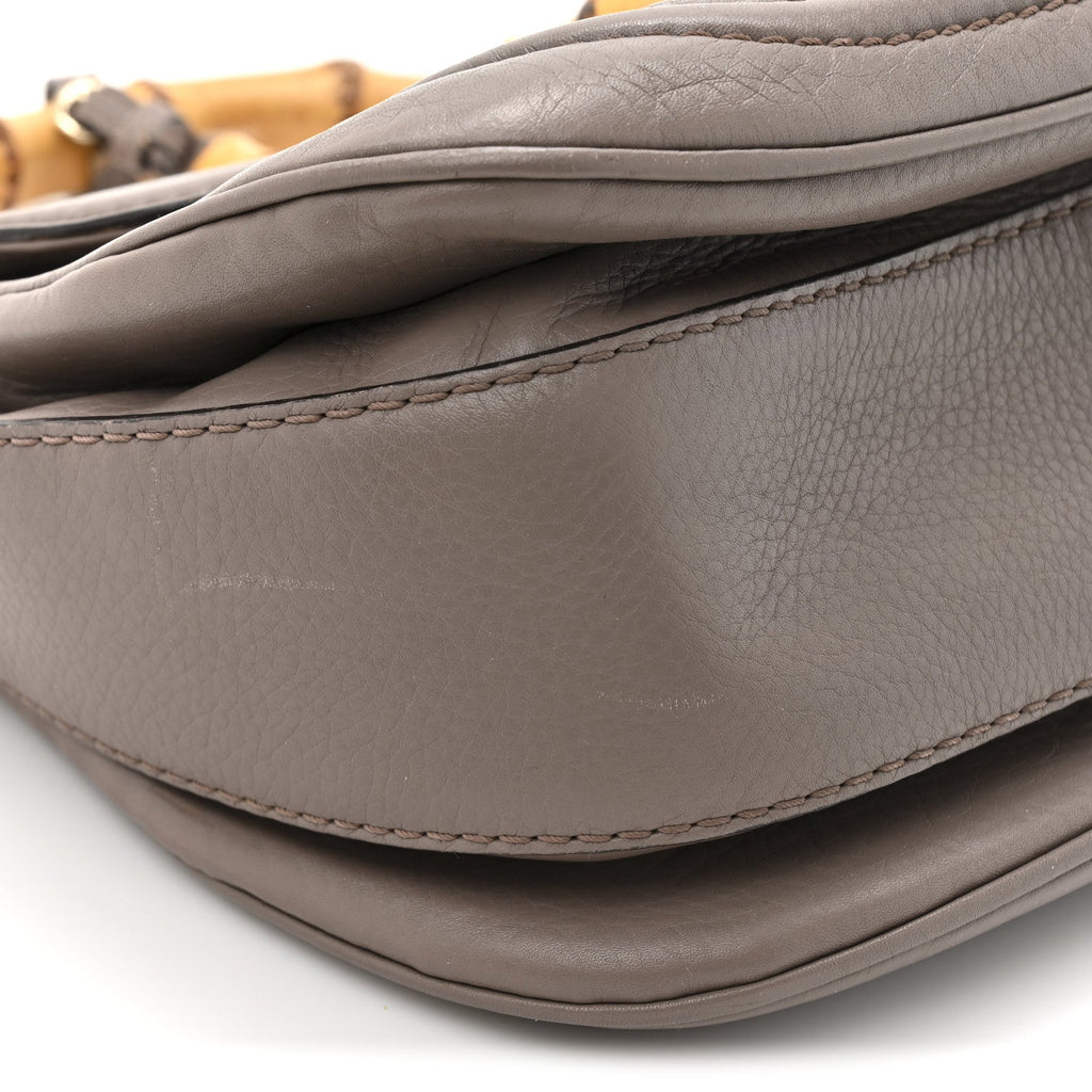 Gucci Calfskin Medium New Bamboo Top Handle Bag Mauve