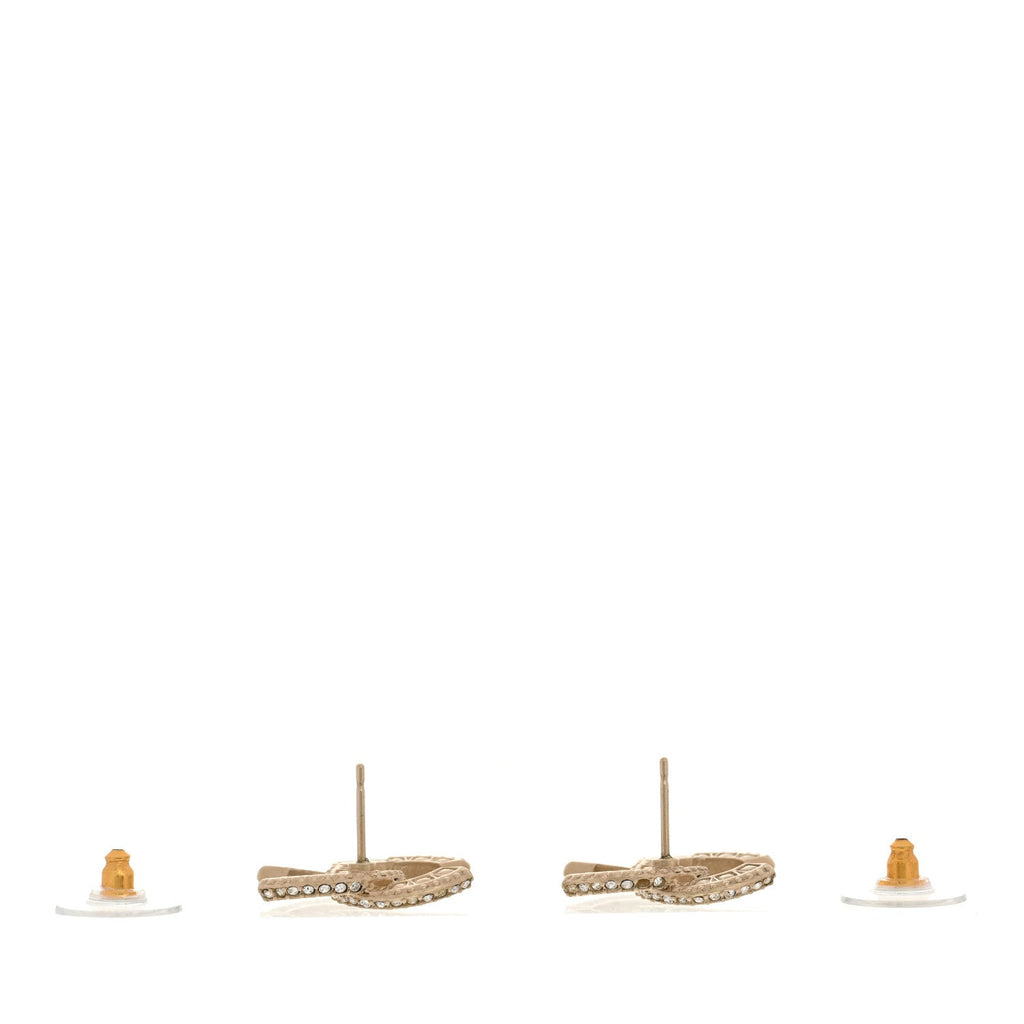 Crystal Timeless CC Earrings Light Gold