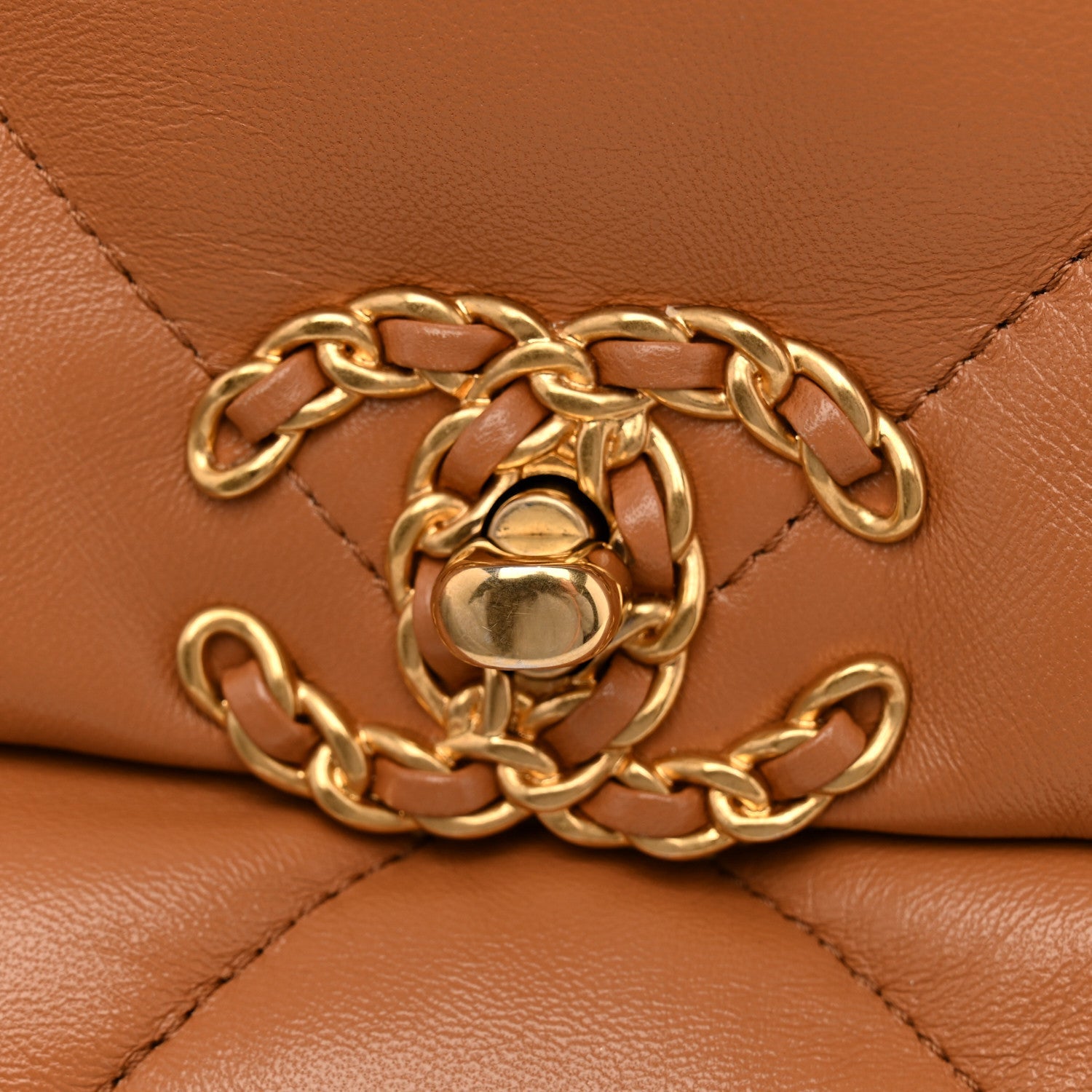 Chanel Lambskin Quilted Medium Chanel 19 Flap Brown